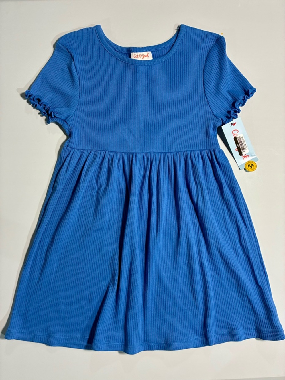 Cat & Jack Royal Blue Ribbed Short Sleeve Dress